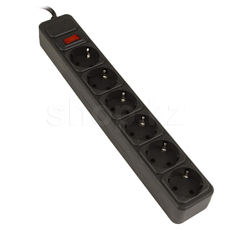 Сетевой фильтр SMART SM-06B-1.5M, 6 розеток, 1.5м, Black