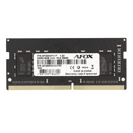 SO-DIMM 8GB DDR4 PC25600/3200MHz Afox, BOX (AFSD48PH1P)
