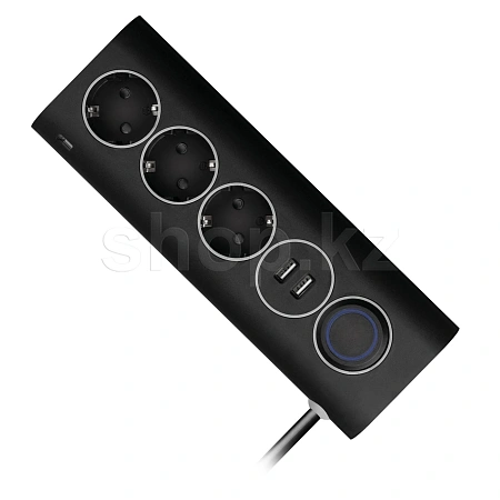 Сетевой фильтр Rombica NEO WC3U, 3 розетки, 1.5м, Black