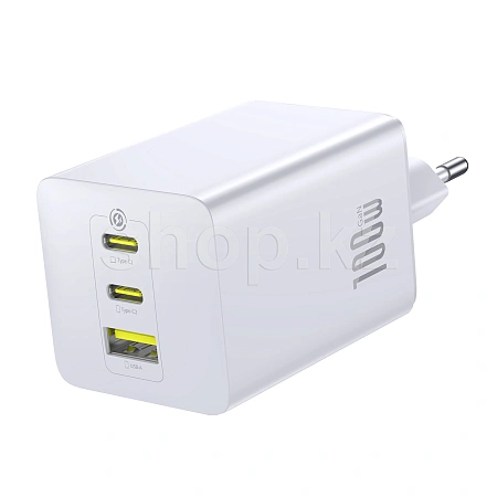 Зарядное устройство Baseus EnerFill FE11 2C+U 100W, сеть, для USB устройств, Moon White