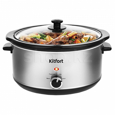 Медленноварка Kitfort KT-208, Steel-Black