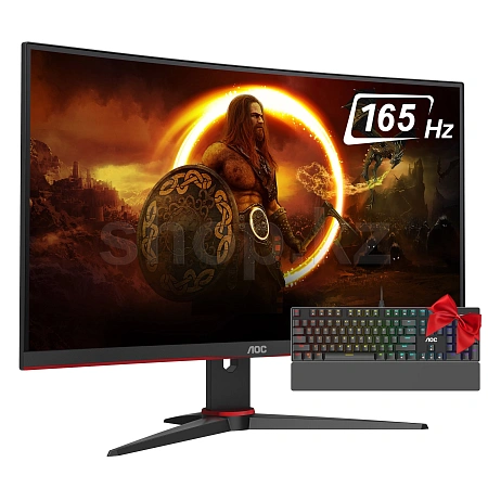 Монитор 27" AOC Curved CQ27G2SE/BK/01, Black-Red