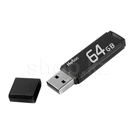 USB 64 GB Netac U351, USB 3.0, Black флешкасы