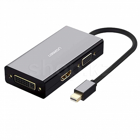 Переходник Mini DisplayPort - HDMI/VGA/DVI, UGREEN MD114, Black, BOX