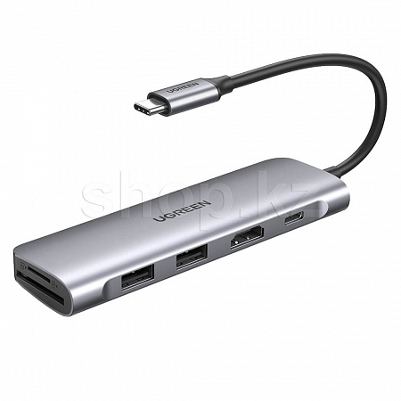 Переходник USB Type-C Multi Function 6in1, UGREEN CM195, BOX