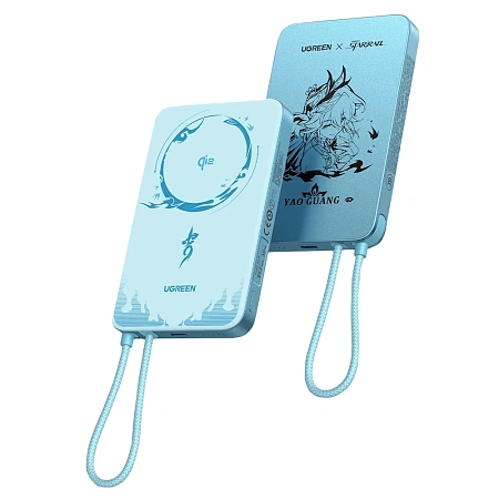 Мобильный аккумулятор Ugreen MagFlow Air PB570, 10000 mAh, Blue