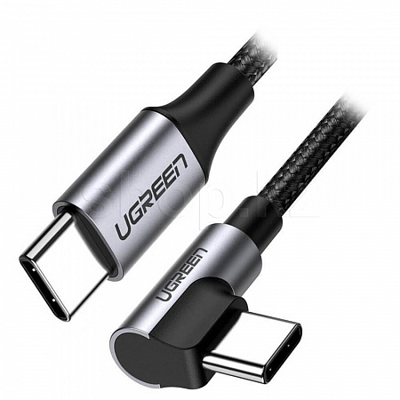 USB Type-C Ugreen 50123, 1m, Gray Black интерфейс кабелі
