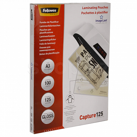 Fellowes CRC53075, A3, 125 мкм, жылтыр (100 дана) ламинаттауға арналған пленкасы