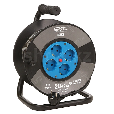 Удлинитель SVC GS-22M, 4 розетки, 22м, Black