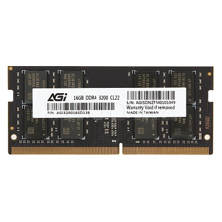SO-DIMM 16 GB DDR4 PC25600/3200MHz AGI, OEM (AGI320016SD138-ST)