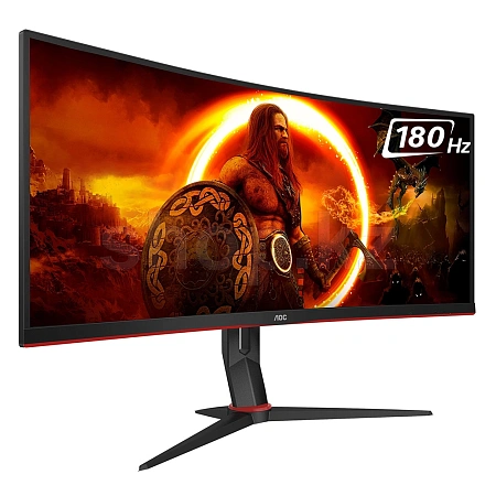 Монитор 34" AOC CU34G2XP/BK/01, Black-Red