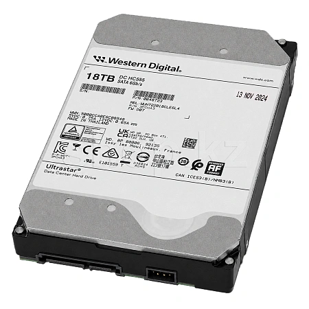 Жесткий диск HDD 18 TB Western Digital WD Ultrastar DC HC555 (WUH722018CLE6L4), 3.5", 512 MB, SATA III