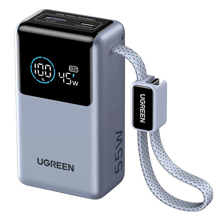Ugreen Nexode Pro PB727, 10000 mAh, Gray ұялы батареясы