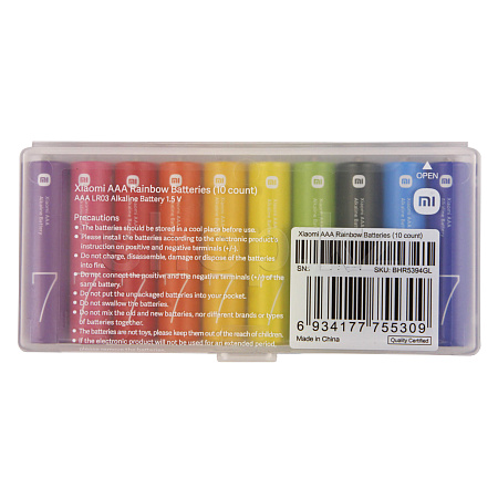 Xiaomi Rainbow AAA, 1.5V (10 дана), батареясы