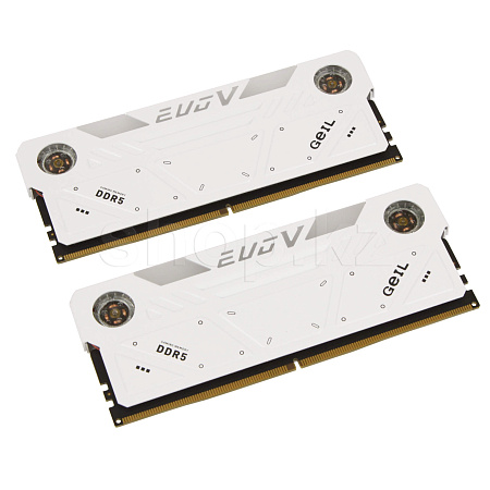 DDR-5 DIMM 32 GB 6400 MHz Geil EVO V RGB, 2x 16 GB Kit, White, BOX (GESW532GB6400C38ADC)