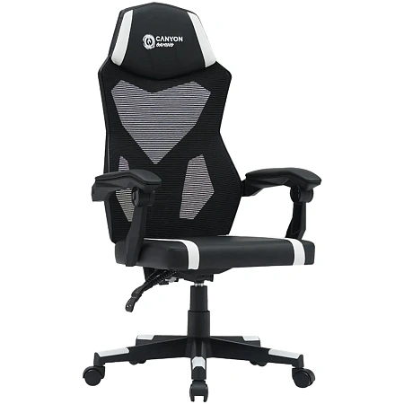 Кресло игровое компьютерное Canyon CNE-MCH01W, Black-White