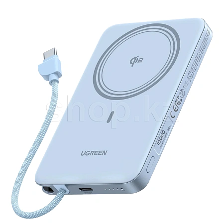 Мобильный аккумулятор Ugreen MagFlow Air PB570, 10000 mAh, Star Blue