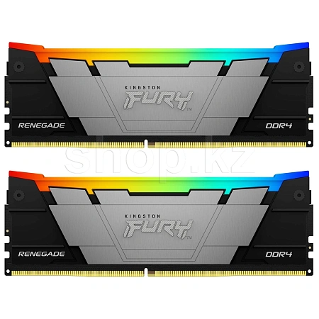 DDR-4 DIMM 32 GB 3600 MHz Kingston Fury Renegade RGB, 2x 16 GB Kit, Black, BOX (KF436C16RB12AK2/32)
