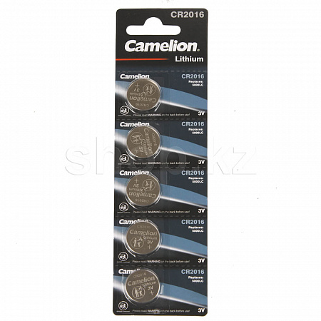 Батарейка Camelion Lithium CR2016-BP5, 3V (5шт.)