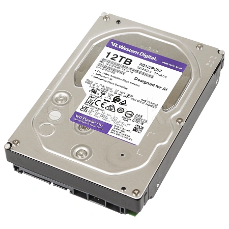 Жесткий диск HDD 12 TB Western Digital (WD122PURP), 3.5", 512 MB, SATA III, Purple Pro