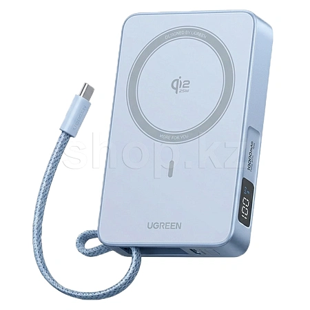 Мобильный аккумулятор Ugreen MagFlow PB773, 10000 mAh, Blue