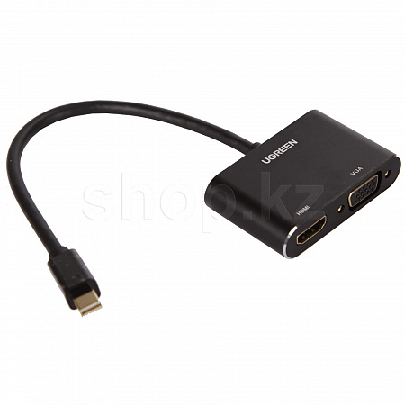 Переходник Mini DisplayPort - HDMI/VGA, UGREEN MD115, Black, BOX