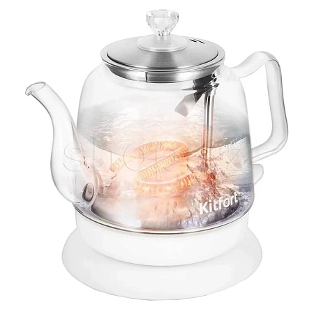 Чайник Kitfort КТ-6722, White-Steel