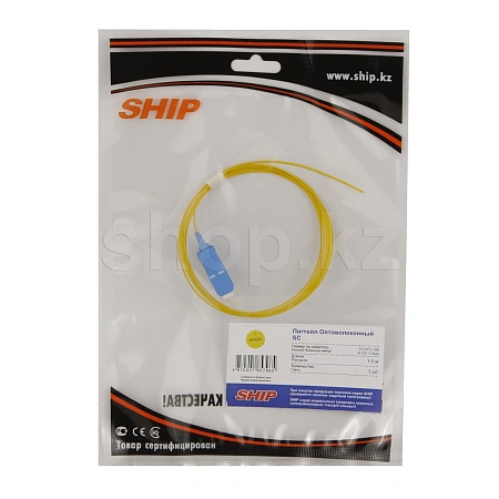 SHIP SC/UPC SM 9/125 0.9мм, 1.5м, Yellow, OEM оптикалық-талшықты пигтейл