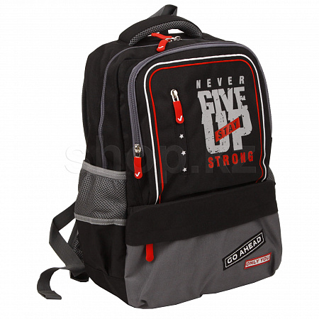 BRAUBERG Stay strong 270670, Black-Grey мектеп рюкзагы