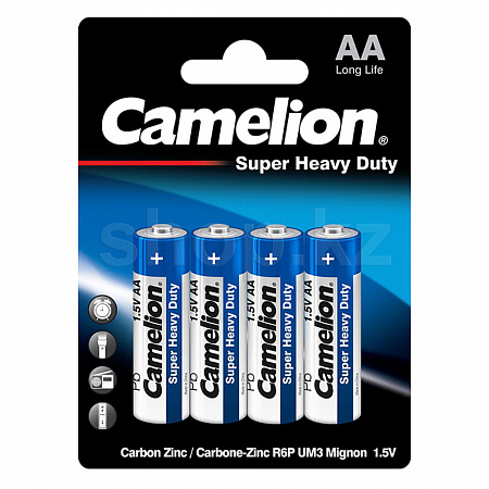 Батарейка Camelion AA Super Heavy Duty R6P-BP4B, 1.5V (4шт.)
