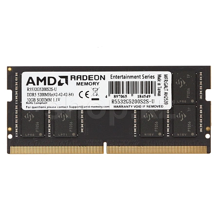 SO-DIMM 32GB DDR5 PC41600/5200MHz AMD Radeon R5 Entertainment Series, BOX (R5532G5200S2S-U)