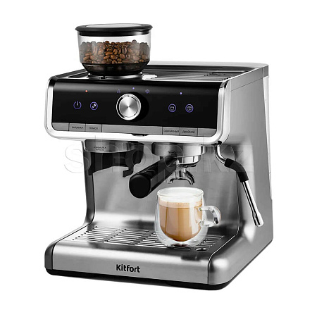 Кофемашина Kitfort КТ-789, Black-Steel