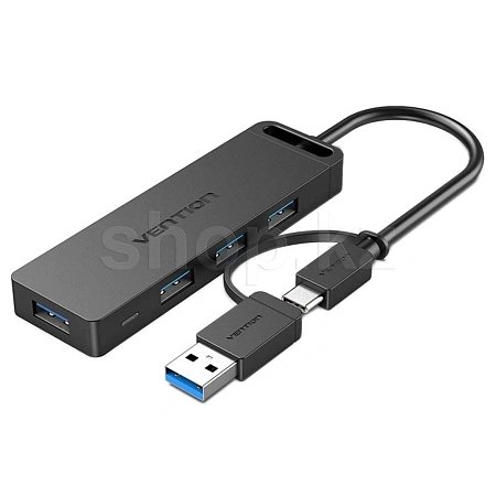 USB HUB 4-port USB 3.0 Vention CHTBB, Black