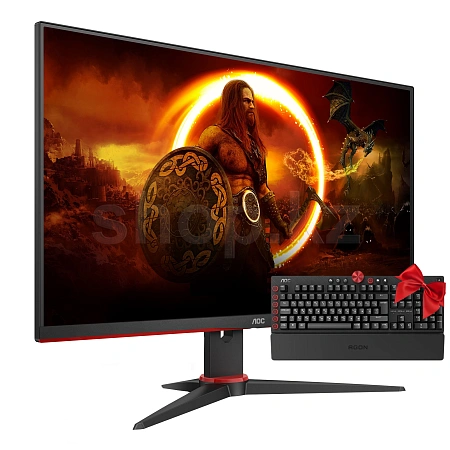 Монитор 23.8" AOC 24G2ZE/BK, Black - Red