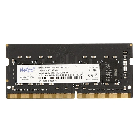 SO-DIMM 8GB DDR4 PC25600/3200MHz Netac Basic, BOX (NTBSD4N32SP-08)