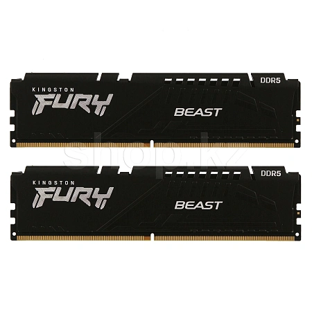 DDR-5 DIMM 64 GB 6000 MHz Kingston Fury Beast, 2x 32 GB Kit, Black, BOX (KF560C36BBEK2-64)