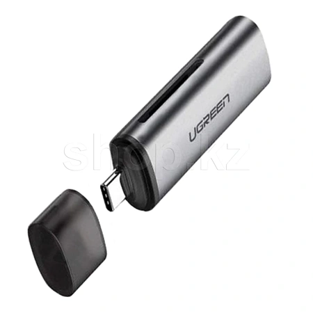 Картридер UGREEN CM184, USB-C, TF+SD, Grey