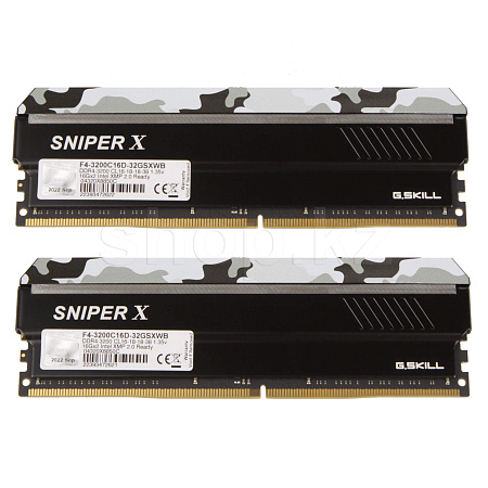 ᐈ DDR-4 DIMM 32 GB 3200 MHz G.SKILL Sniper X, 2x 16 GB Kit, Urban