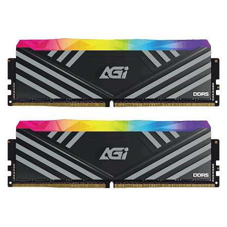 DDR-5 DIMM 32 GB 6000 MHz AGI Turbosprint RGB, 2x16GB Kit, Black, BOX (AGI6CSJ16UD858-DC)