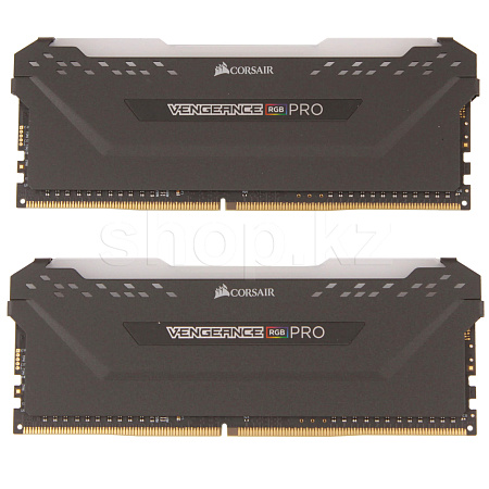 DDR-4 DIMM 16 GB 3600 MHz Corsair Vengeance RGB Pro, 2x 8 GB Kit, Black, BOX (CMW16GX4M2D3600C18)