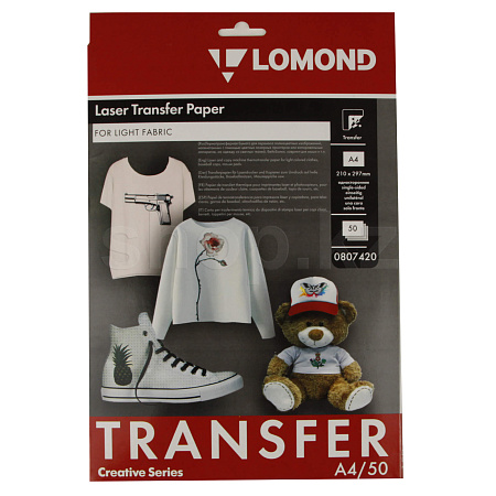 LOMOND жылу беру А4 (жеңіл мата), 150г/м2, 50 парақ, қағазы