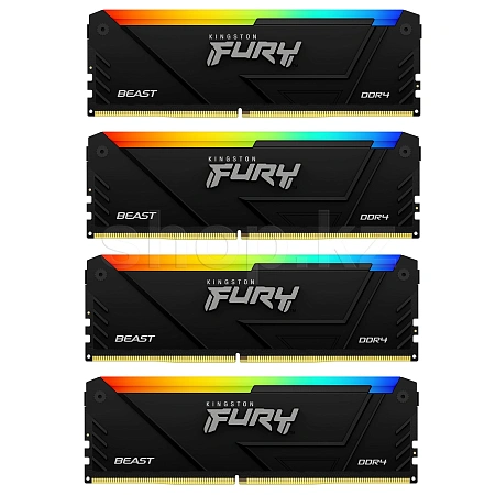 DDR-4 DIMM 128 GB 3600 MHz Kingston Fury Beast RGB, 4x 32 GB Kit, BOX (KF436C18BB2AK4/128)