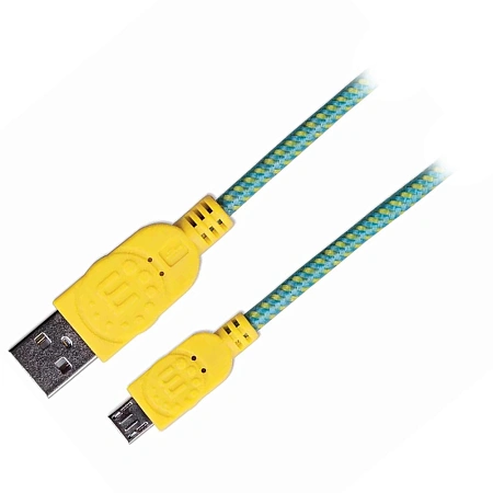 Кабель USB 2.0 Type A-microB Manhattan 394000, 1m, Blue-Yellow, RTL