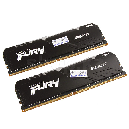 DDR-4 DIMM 32 GB 3600 MHz Kingston Fury Beast RGB, 2x 16 GB Kit, Black, BOX (KF436C18BBAK2/32)