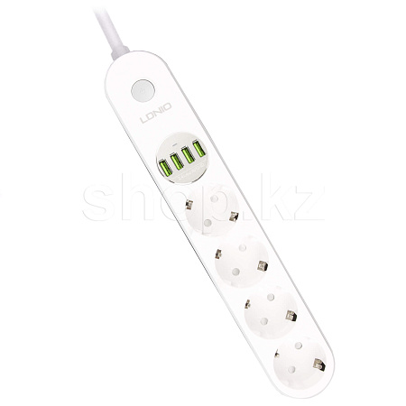 LDNIO SE4432, 4 розетка, 4хUSB, 2м, White желілік сүзгісі
