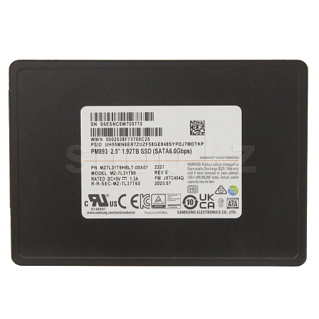 SSD накопитель 1.92 TB Samsung PM893, 2.5", SATA III, OEM (MZ7L31T9HBLT-00A07)