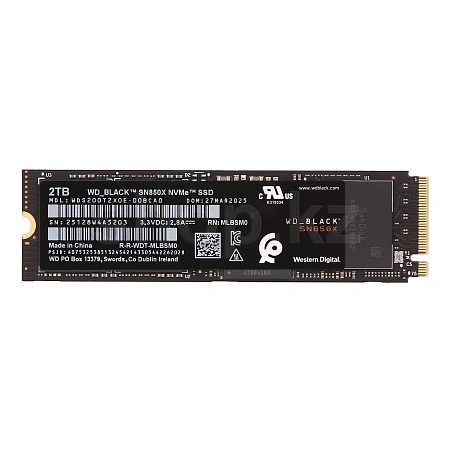 2 TB Western Digital Black SN850X, M.2, PCIe 4.0 SSD сақтау құрылғысы