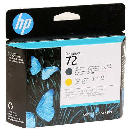 HP C9384A No 72, Matte Black and Yellow баспа басұшы