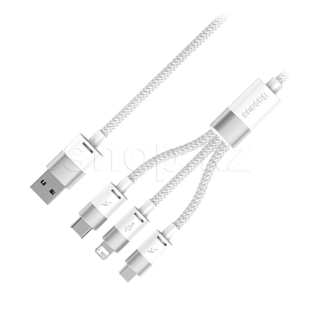 USB Type-C/Micro USB/Lightning Baseus StarSpeed Series CB000030, 3.5A, 1.2m, White интерфейс кабелі