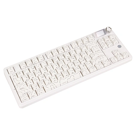 Клавиатура Ajazz MK87 Pro, Peach Switch, White, USB